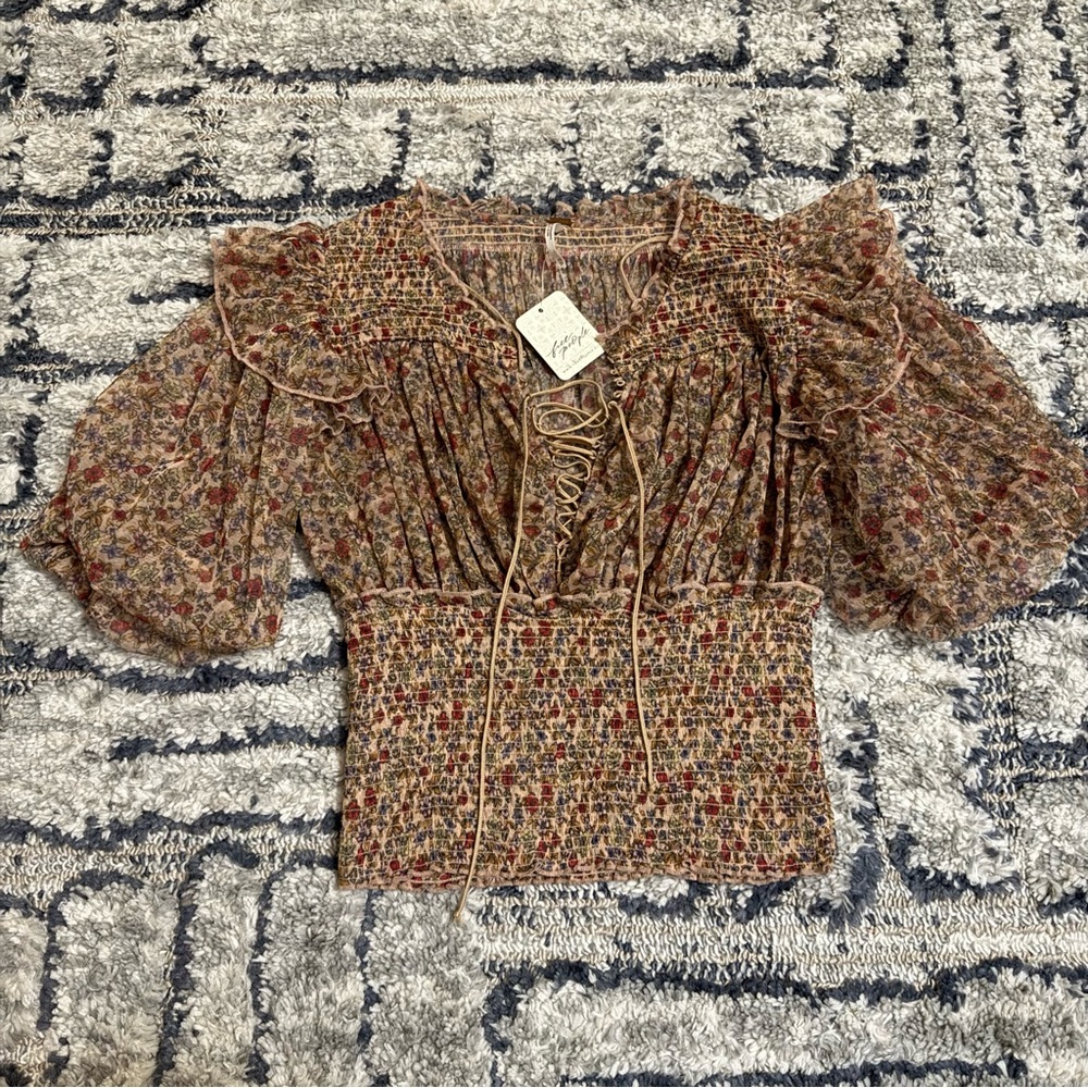 Free People Beatrice Lace-Up Top